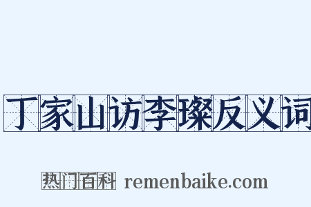 丁家山访李璨反义词是什么意思的图片